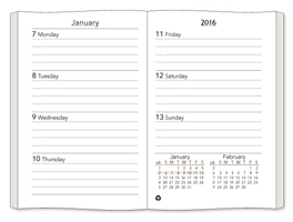 wirebound Preference calendar refill on ivory paper